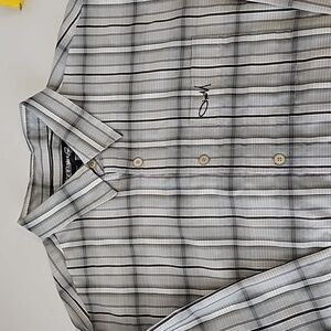 O'Neill Men's Gray Plaid Long Sleeve Shirt Size L